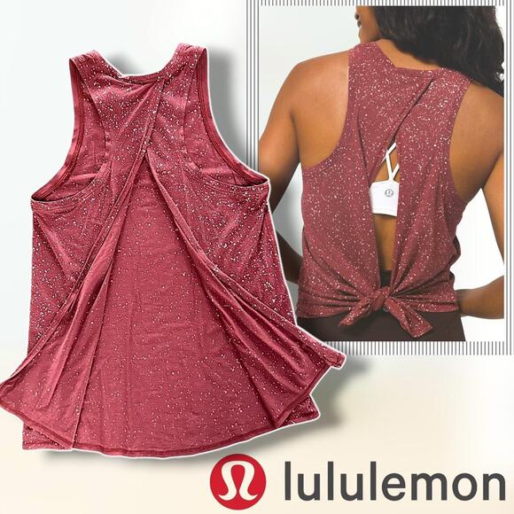 Lululemon All Tied Up Tank Top Splatter Print Savannah Red Women’s Size 6 - Picture 1 of 8
